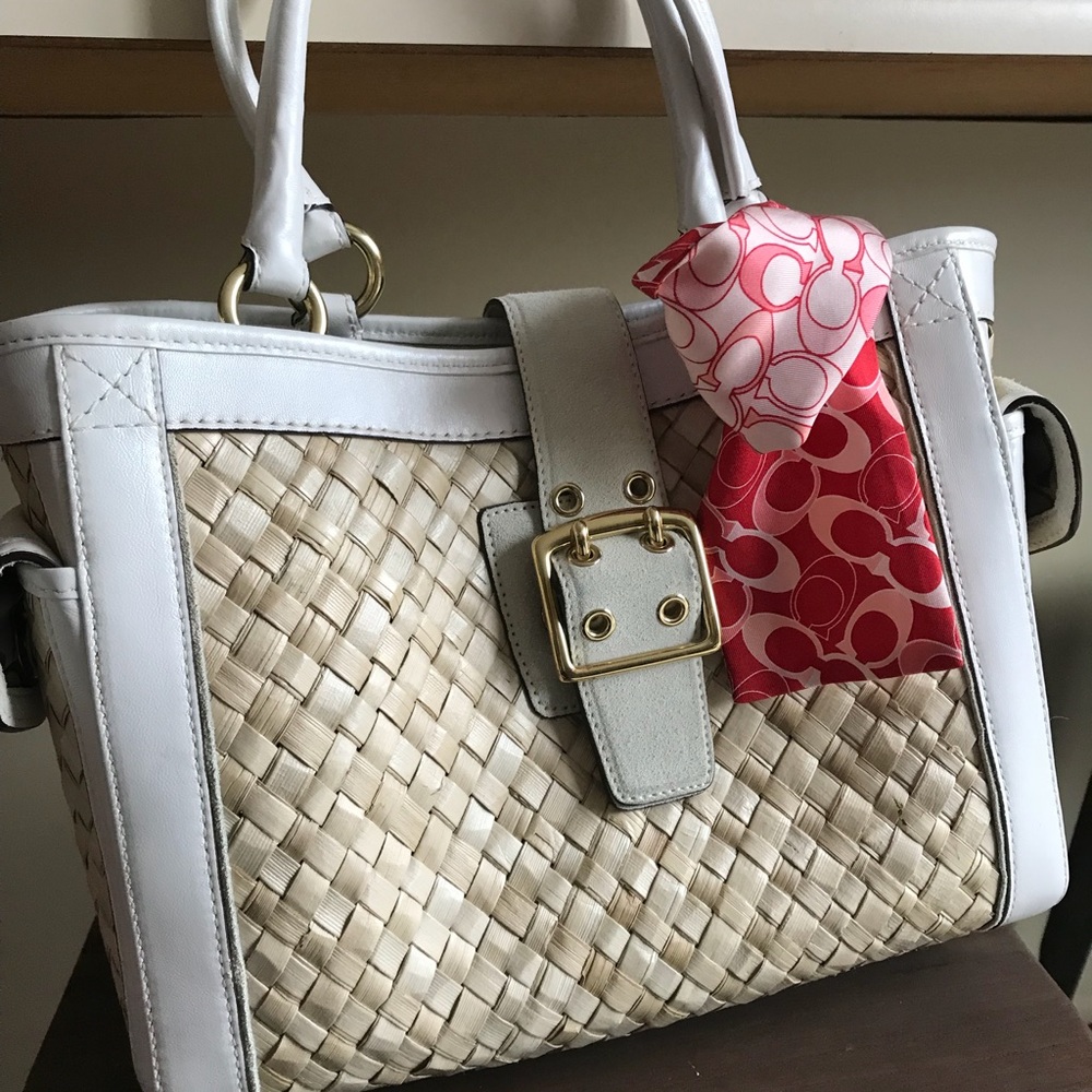 Vintage Coach Straw Bag